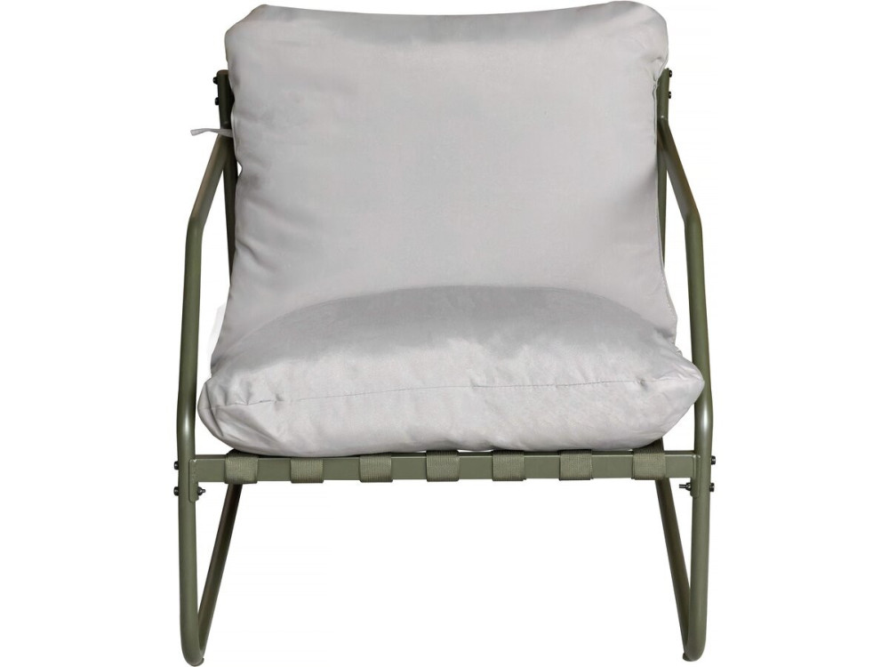 Set di mobili da giardino in metallo "Sora" con cuscini - 4 posti - Verde