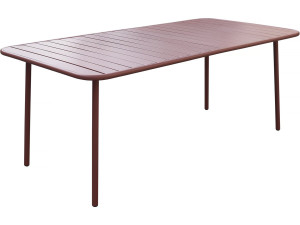Tavolo da giardino in metallo Bilbao - 180 x 90 x 71 cm - Terracotta