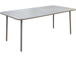 Tavolo da giardino in metallo "Bilbao" - 180 x 90 x 71 cm - Tortora