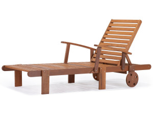 Lettino pieghevole in legno esotico "TOKYO"  - Acero - Marrone chiaro