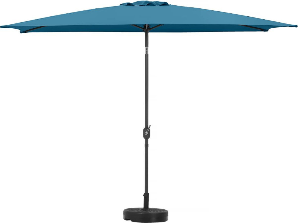 Ombrellone da giardino "Sol 2" - Rettangolo - 2 x 3 m - Blu + base per ombrellone inclusa