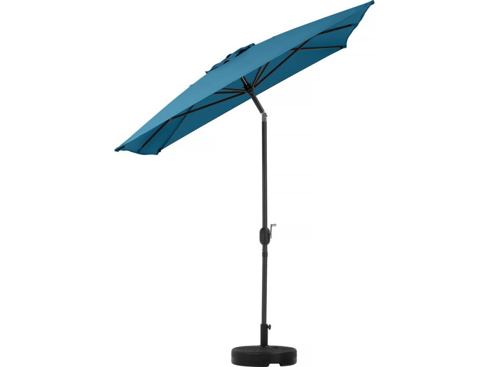 Ombrellone da giardino "Sol 2" - Rettangolo - 2 x 3 m - Blu + base per ombrellone inclusa