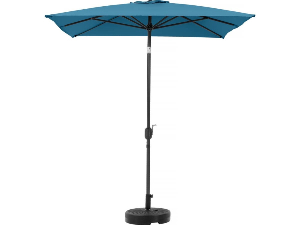 Ombrellone da giardino "Sol 2" - Rettangolo - 2 x 3 m - Blu + base per ombrellone inclusa