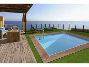 Piscina rettangolare in legno "Caimans 140" - 4,10 x 3,00 x 1,39 m 2