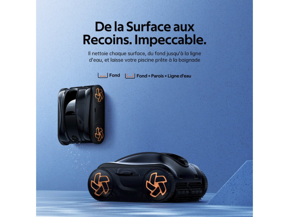 Pulitore elettrico a batteria per piscine - fondo a parete e linea d'acqua - K25
