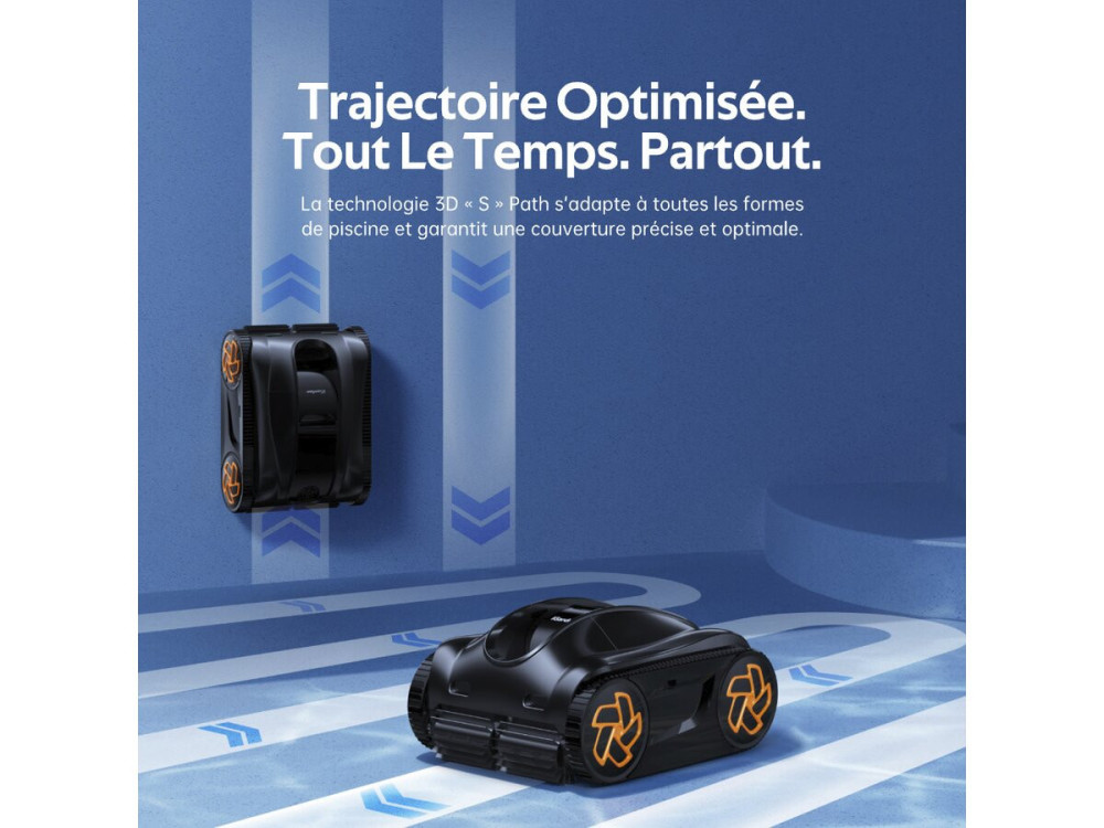Pulitore elettrico a batteria per piscine - fondo a parete e linea d'acqua - K25