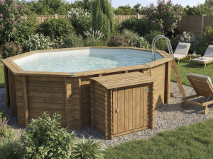 Cassa filtro in legno trattato "Keny" per piscina - 120 x 95 x 113 cm 2
