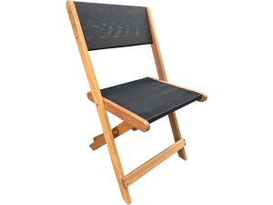 Sedia pieghevole "Seoul" in legno esotico - Acero - Nero - Set di 2 2