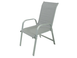 Sedia da giardino in alluminio e textilene PORTO - Phoenix - Grigio chiaro - 2 pezzi 2