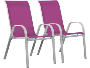 Sedia da giardino textilene "Cordoba" -Phoenix -Rosa -Set di 2