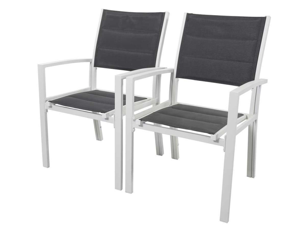 Sedia da giardino in alluminio e textilene BRAZIL / CANARIES - Phoenix - Grigio chiaro