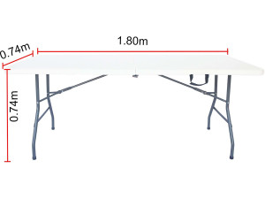 Tavolo da giardino pieghevole "Foldy" - 180 x 74 x 74 cm - Bianco 2