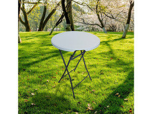 Tavolo alto pieghevole in plastica "Lili" Ø 80 cm - bianco 2