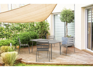 Tavolo da giardino in metallo "Bilbao" - 150 x 90 x 71 cm - Tortora 2