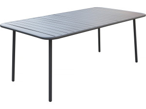 Tavolo da giardino in metallo "Bilbao" - 180 x 90 x 71 cm - Grigio