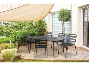 Tavolo da giardino in metallo "Bilbao" - 180 x 90 x 71 cm - Grigio 2