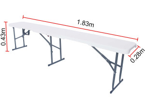 Panchina pieghevole "Foldy" - 183 x 28 x 43 cm - Bianco 2