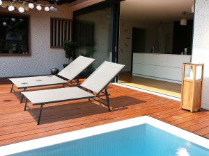 Set di 2 lettini prendisole in metallo "Sublima" - 180 x 54 x 104 cm - Beige 2