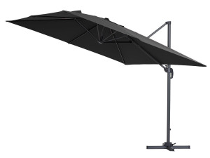 Ombrellone da giardino decentrato in alluminio SUN 3 - Quadrato - 3 x 3 m - Nero 2
