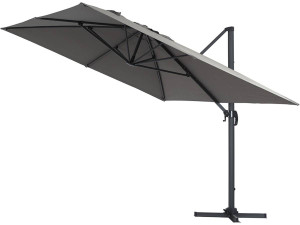 Ombrellone decentrato da giardino Alu "Sun 4" - Rettangolo - 3 x 4 m - Grigio + Copertura protettiva 2