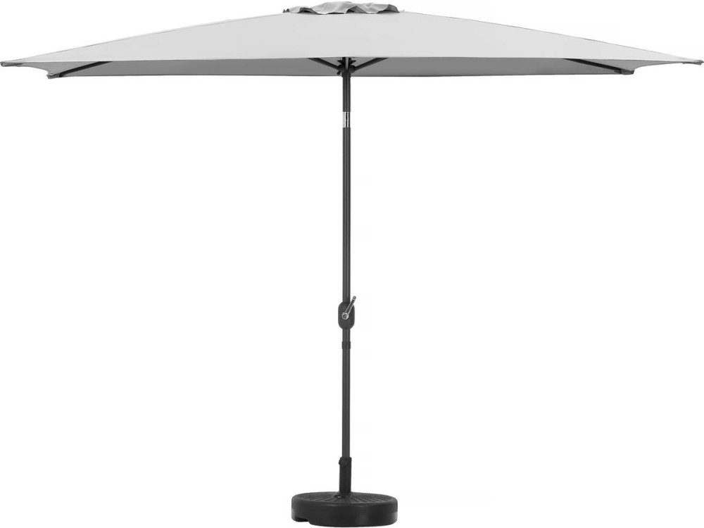 Ombrellone da giardino "Sol 2" - Rettangolo - 2 x 3 m - Grigio + base per ombrellone inclusa