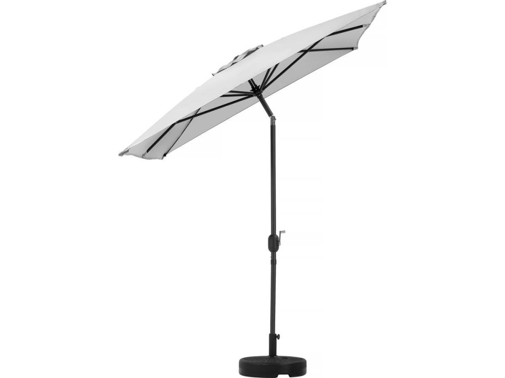 Ombrellone da giardino "Sol 2" - Rettangolo - 2 x 3 m - Grigio + base per ombrellone inclusa