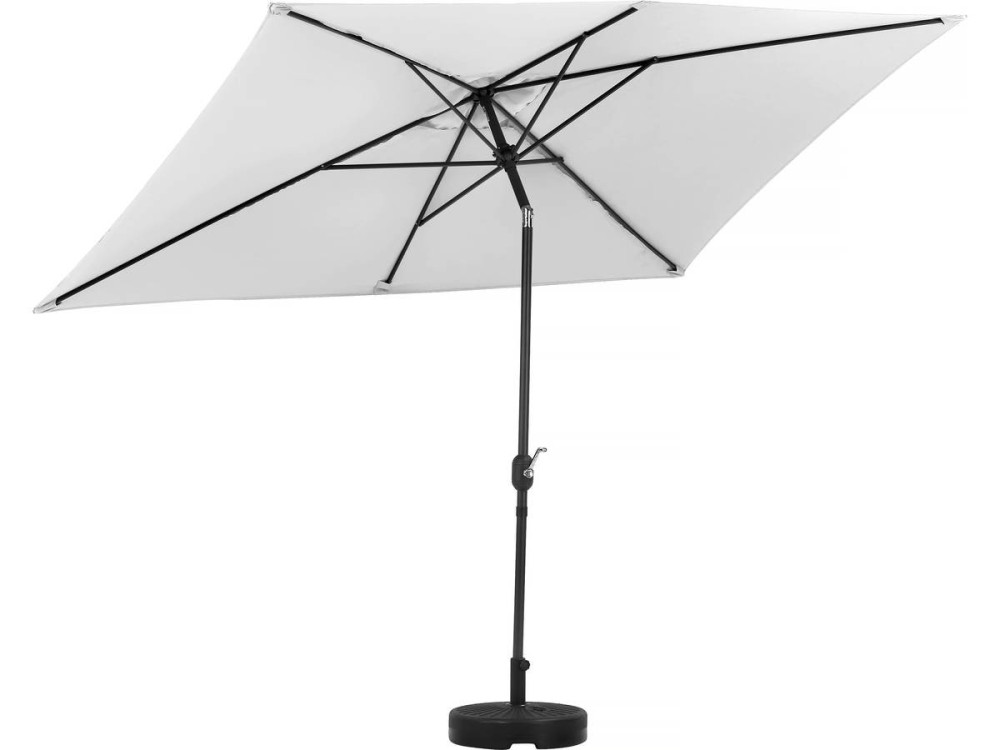 Ombrellone da giardino "Sol 2" - Rettangolo - 2 x 3 m - Grigio + base per ombrellone inclusa
