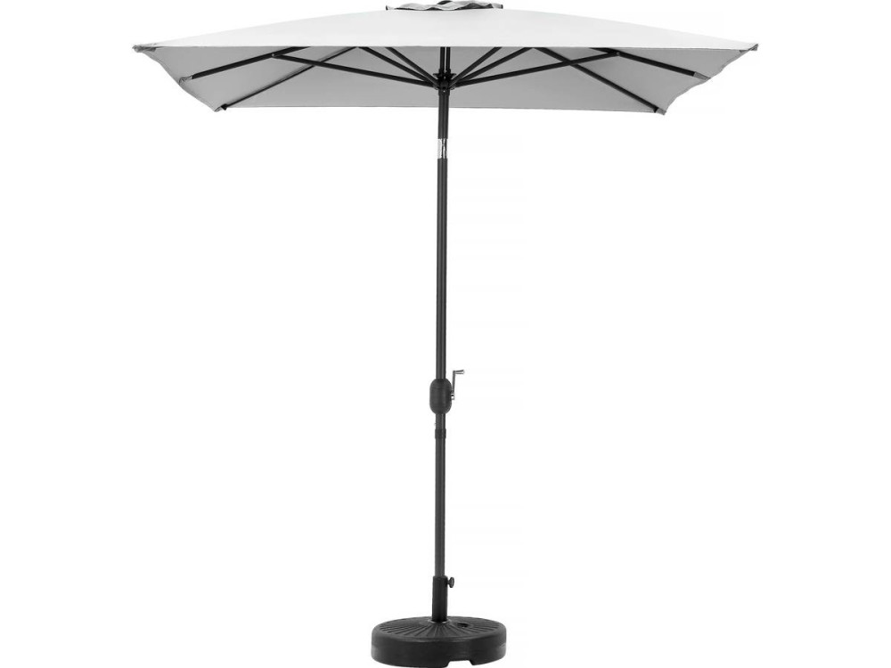 Ombrellone da giardino "Sol 2" - Rettangolo - 2 x 3 m - Grigio + base per ombrellone inclusa