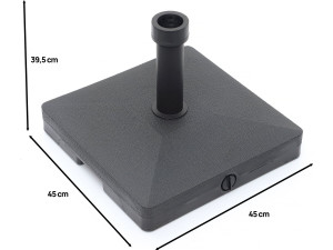 Supporto per ombrellone appesantito con rotelle - Nero 2