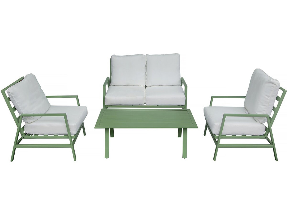 Set di mobili da giardino in metallo "Queens" - 4 posti - Verde