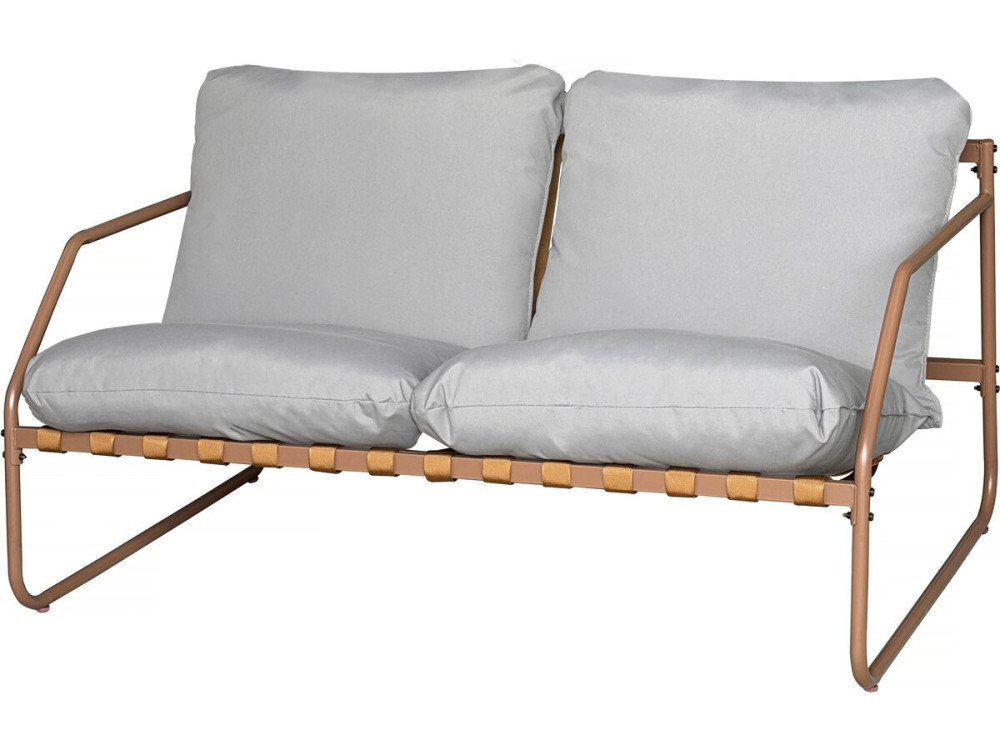 Set di mobili da giardino in metallo "Sora" con cuscini - 4 posti - Terracotta