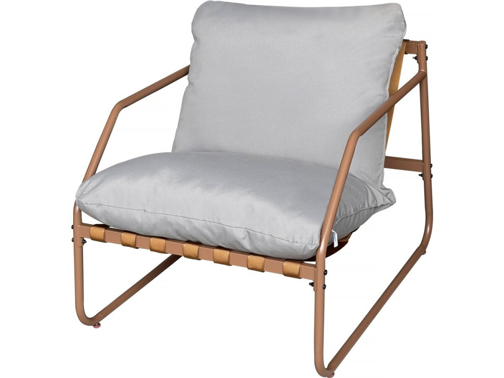 Set di mobili da giardino in metallo "Sora" con cuscini - 4 posti - Terracotta