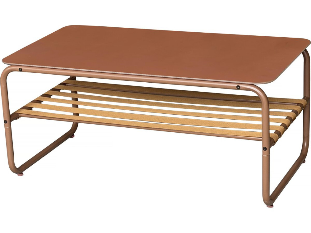 Set di mobili da giardino in metallo "Sora" con cuscini - 4 posti - Terracotta