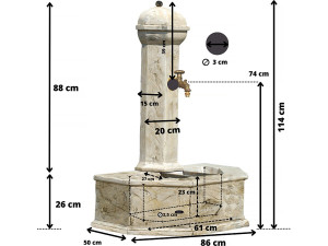 Fontana "Provence" - 0,86 x 0,51 x 1,13 m 2