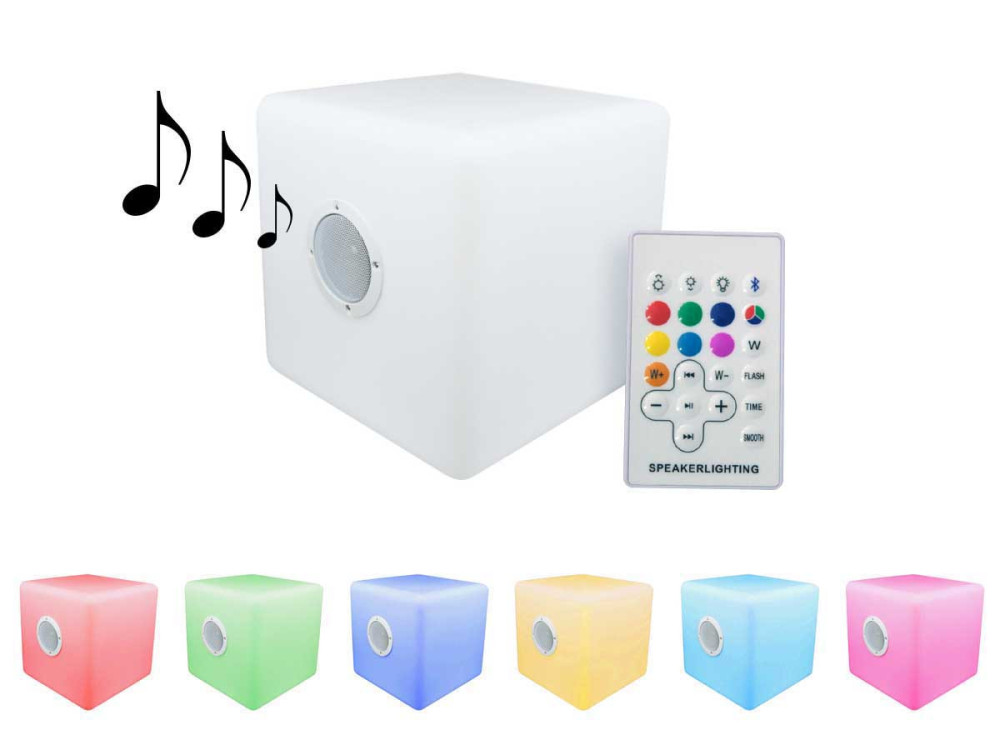Illuminazione da giardino CUBA 1 - Cubo altoparlante LED - 40 x 40 cm