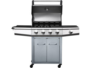 Barbecue a gas "Bingo 5" - 5 piastre di cui 1 laterale - 15.2kW + Fodera di protezione - Argentato con LED 2