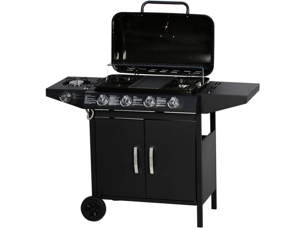 Barbecue gas "Festa 5" - 5 fuochi di cui 1 laterale - 12,9 Kw- Nero