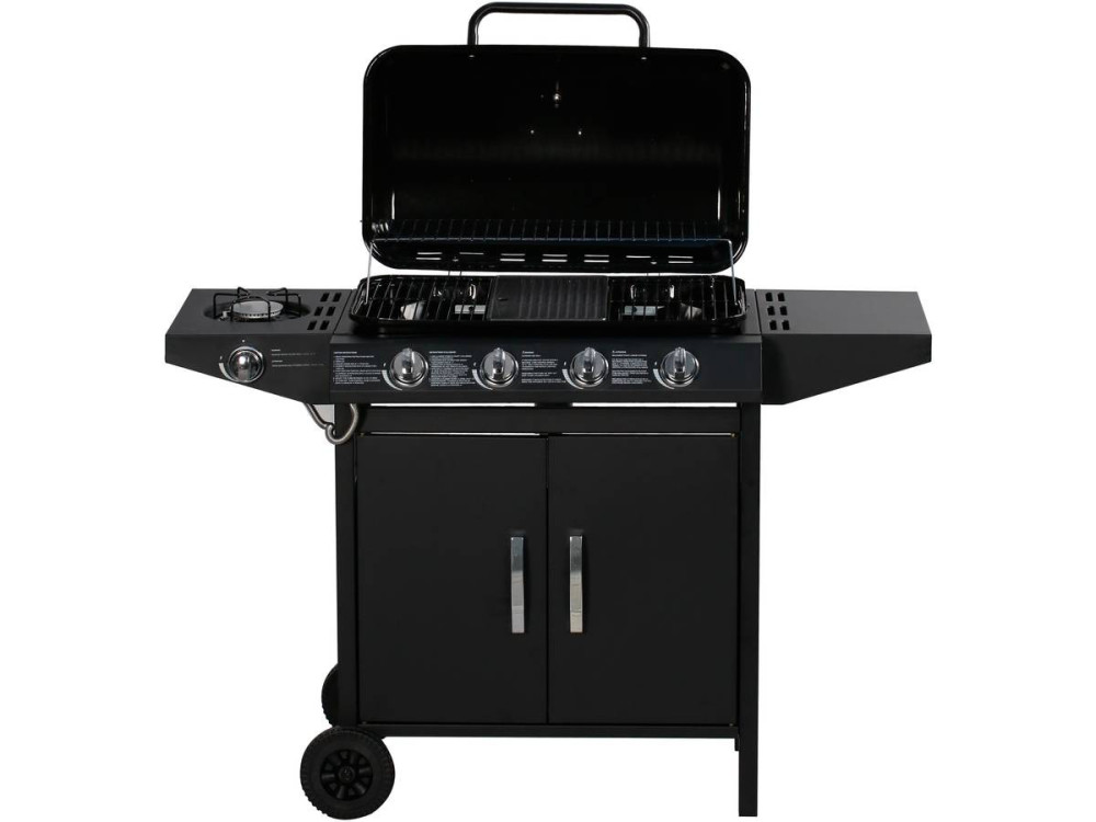 Barbecue gas "Festa 5" - 5 fuochi di cui 1 laterale - 12,9 Kw- Nero