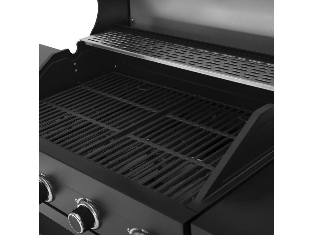 Barbecue a gas da cucina da esterno - 12 kW - 4 fuochi - Nero