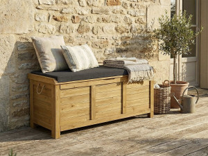 Cassetta da giardino in legno "Gana" - 125 x 60 x 54 cm - Marrone 2