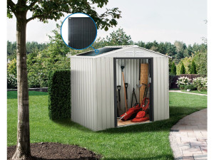 Casetta da giardino in metallo Nebraska - 4,07 m² con pannelli solari 2