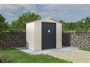 Casetta da giardino in metallo "Nebraska" - 4,07 m² - Beige/Grigio antracite 2