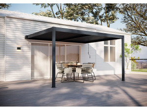 Pergola addossata in alluminio "Windsor" - Grigio antracite - 3 x 4 m 2