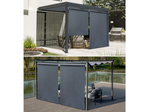 Set di 2 tende a rullo per pergola - 124 x 225 cm - Antracite 2