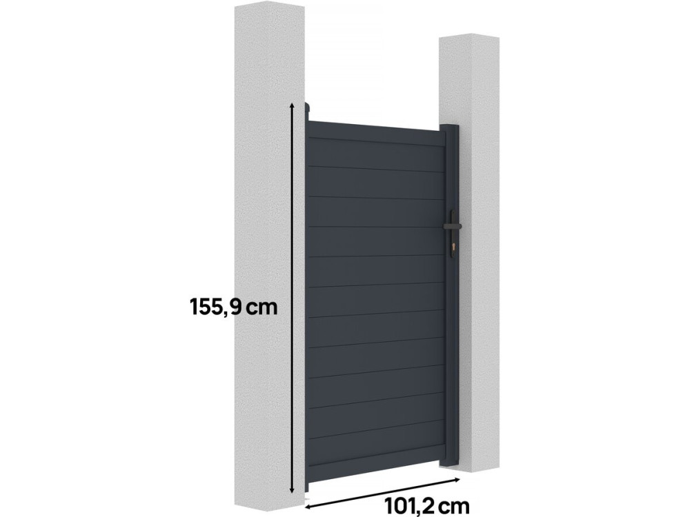 Cancello in alluminio "Marc" - 101,2 x 155,9 cm - Grigio