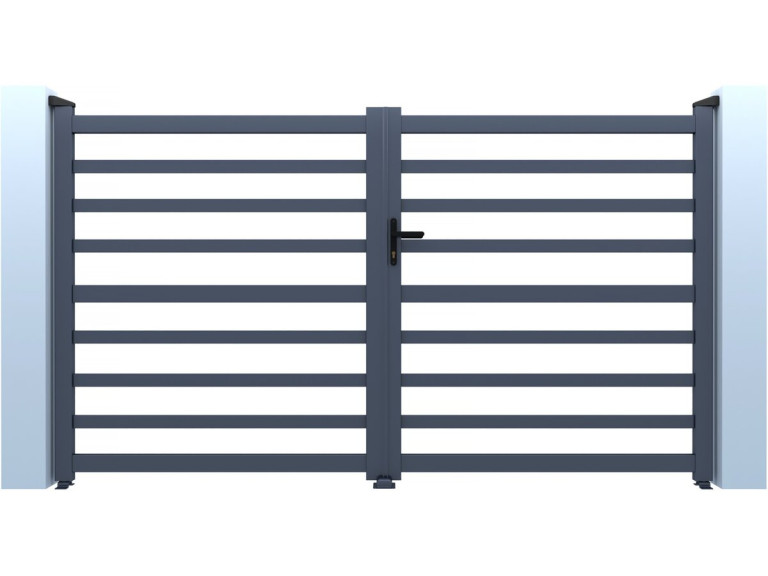 Cancello in alluminio traforato "Martin" - 300 x 180 cm - Grigio