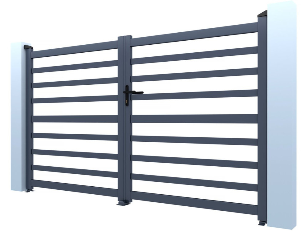 Cancello in alluminio traforato "Martin" - 300 x 180 cm - Grigio