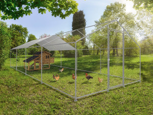 Recinto per galline 24 m² Rete metallica 8 x 3 x 2 M in acciaio zincato 2