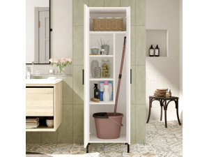 Armadio multifunzionale in legno "Jienna" - 50 x 36 x 165 cm - Bianco 2