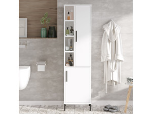 Armadio multifunzionale in legno "Vile" - 45 x 35 x 174 cm - Bianco 2